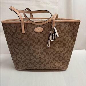 Coach Tan Signature Tote Bag